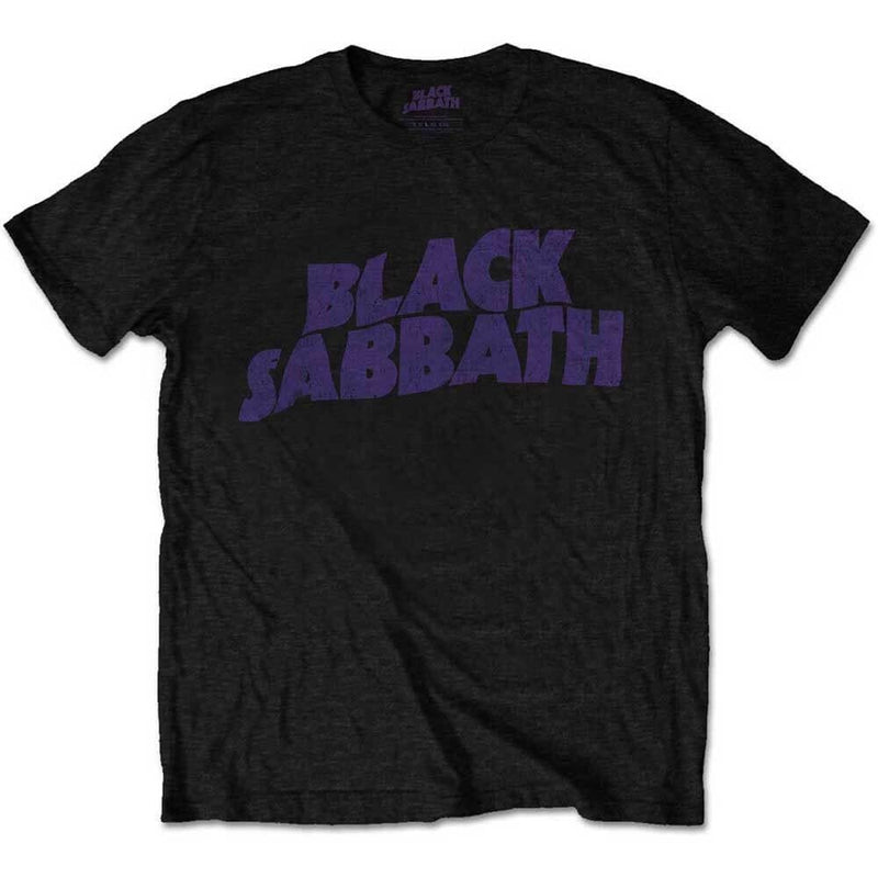 Black Sabbath (Wavy Logo) Black Vintage Unisex T-Shirt - The Musicstore UK