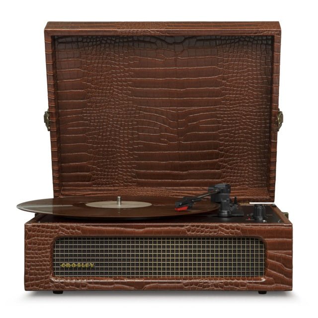 CROSLEY - Voyager Portable Turntable (Brown Croc) With Bluetooth Out - The Musicstore UK