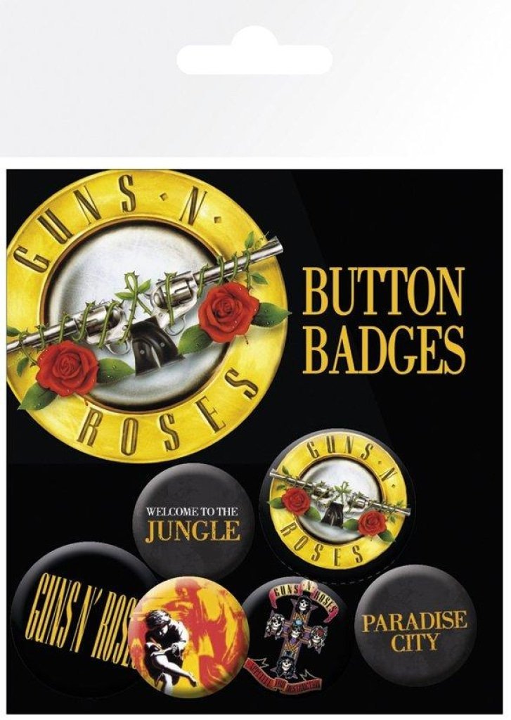 Guns N Roses (Lyrics and Logos) Badge Pack - The Musicstore UK