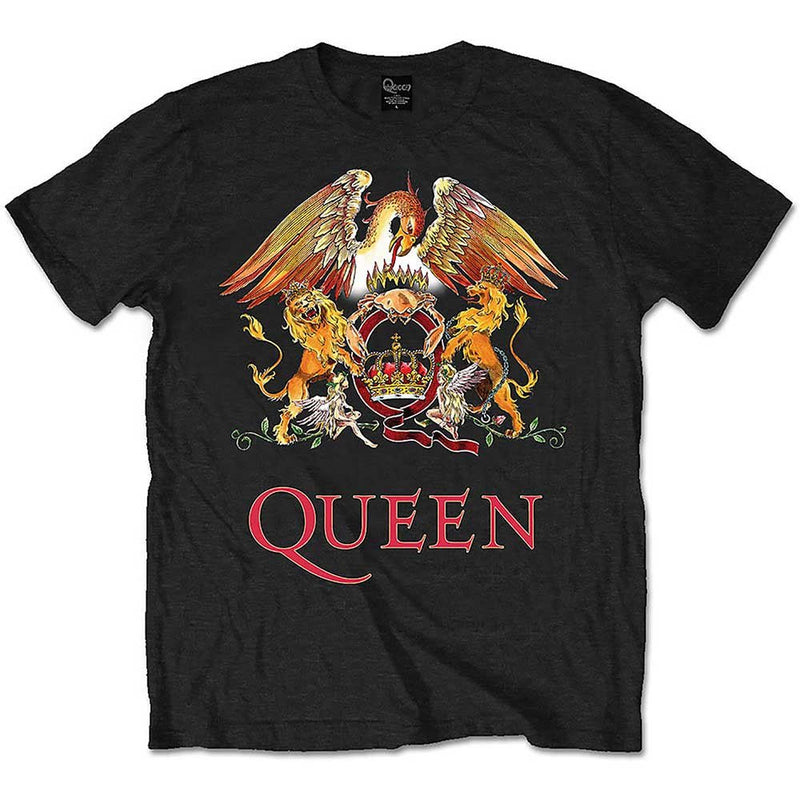 Queen ( Classic Crest ) Black Unisex T-Shirt - The Musicstore UK