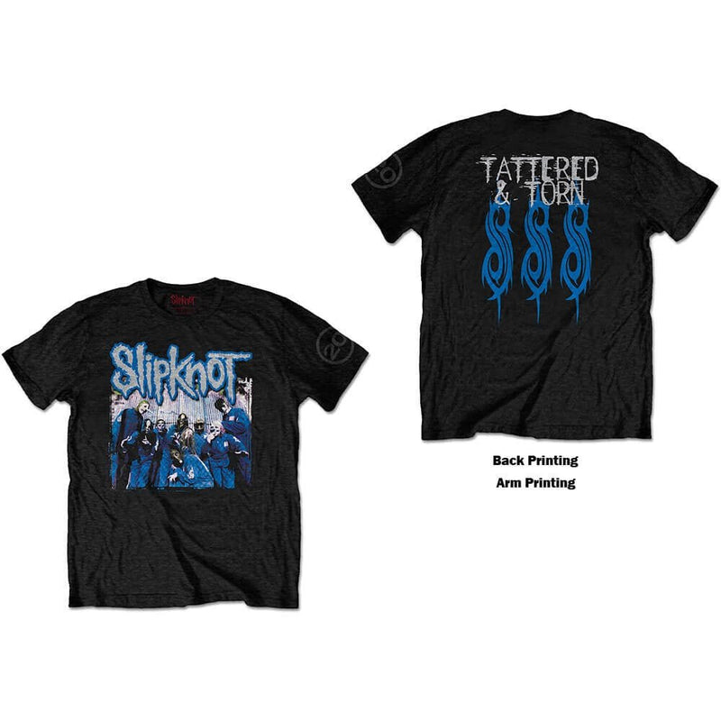 Slipknot (20th Anniversary Tattered & Torn) Unisex T-Shirt (Back Print) - The Musicstore UK