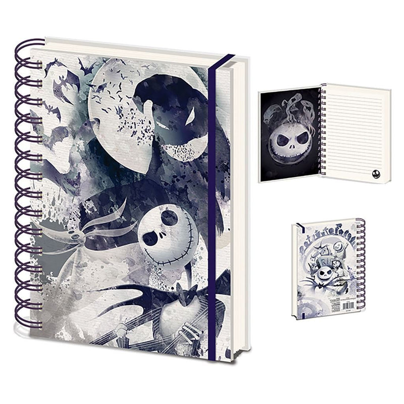 The Nightmare Before Christmas (Water Colour ) A5 Wiro Notebook - The Musicstore UK