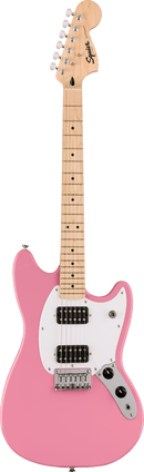 Squier Sonic Mustang HH, Maple Fingerboard, White Pickguard, Flash Pink