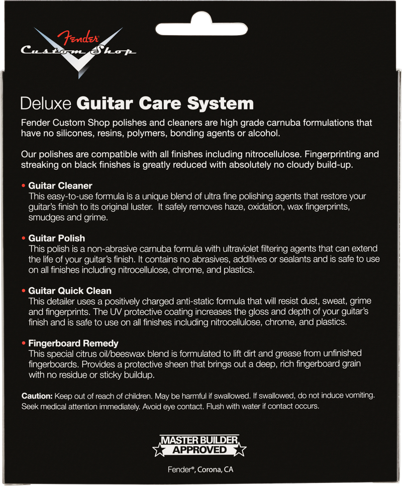 Fender Custom Shop Deluxe Guitar Care System. 4 Pack. Black