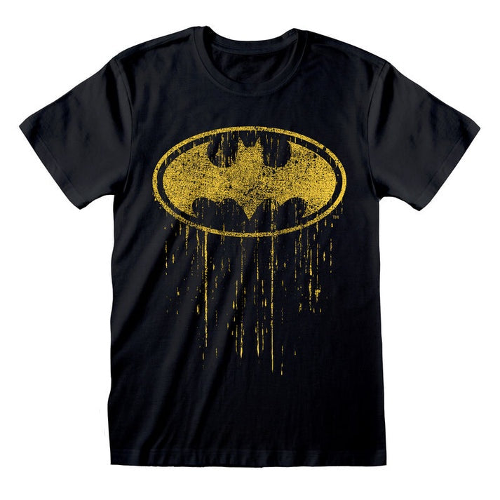 DC Comics Batman (Dripping Symbol)  Unisex Black T-Shirt