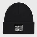 Oasis Unisex Beanie Hat: Live '25 (Black) (Back Print)