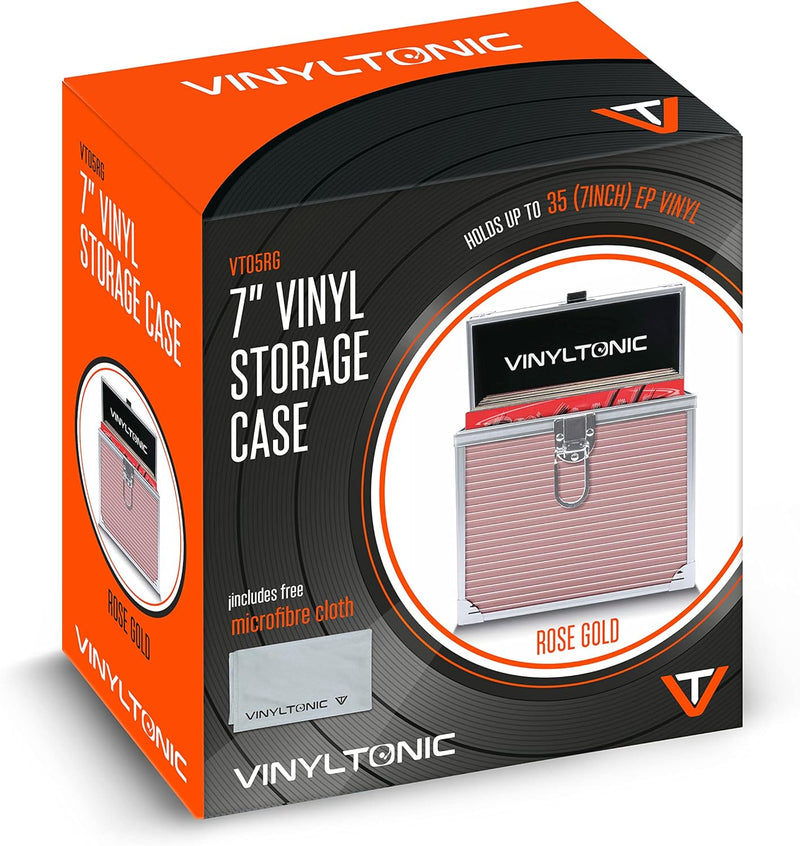 Vinyl Tonic VT05RG 7" Vinyl Storage Case With Cloth - Rose Gold