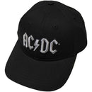 AC/DC Unisex Baseball Cap: Silver Logo (Black)