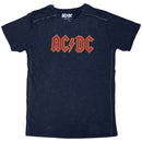 AC/DC Unisex T-Shirt: Logo (Navy Blue) (Wash Collection)