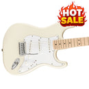 Squier Affinity Series Stratocaster, Maple Fingerboard, White Pickguard, Olympic White