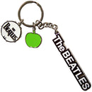 The Beatles Keychain: Text Logo Drop T Drum & Apple Charms