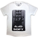 Billie Eilish Unisex T-Shirt: Hit Me Hard And Soft Falling (White) (Back Print)