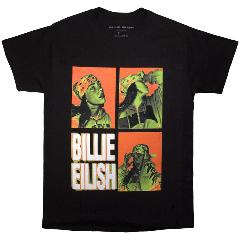 Billie Eilish Unisex T-Shirt: 3 Photo Logo (Black)