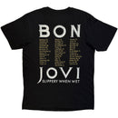 Bon Jovi Unisex T-Shirt: Tour '87 Road Sign (Black) (Back Print)