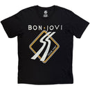 Bon Jovi Unisex T-Shirt: Tour '87 Road Sign (Black) (Back Print)