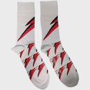 David Bowie Unisex Ankle Socks: Flash (White) (UK Size 7 - 11)