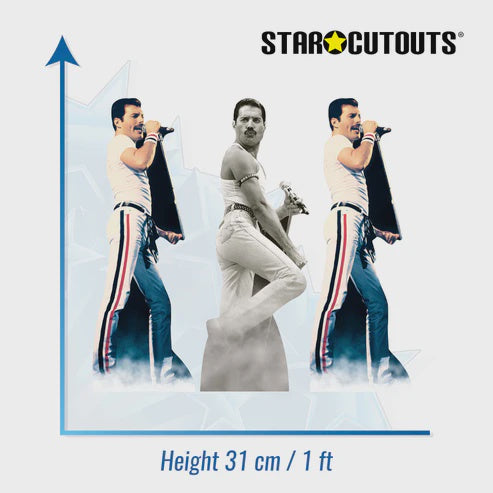 Freddie Mercury Shelf Top Cutout Pack of Three Cardboard Cutouts Height 31cm