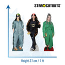 Billie Eilish Shelf Top Pack Cardboard Cut Outs. Height 31cm