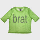 Charli XCX Ladies Mesh Crop Top: Brat Logo (Green)