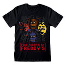 Five Nights At Freddy's  (4 Heads) Unisex Black T-Shirt