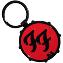 Foo Fighters Metal Keychain: Ff Logo Drum Double-Sided