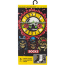 Guns N' Roses Unisex Sock Gift Box: (3 in a Pack) Logos (Multicolour) (UK Size 6.5 - 11)