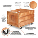 Legend Vinyl - Wooden Vinyl Record Storage Crate on Wheels for 100 LP's