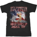 Led Zeppelin (Stars & Stripes, USA 77') Black Unisex T-Shirt