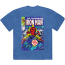 Marvel Comics Unisex Stone Wash T-Shirt: The Invincible Iron Man (Denim Blue)