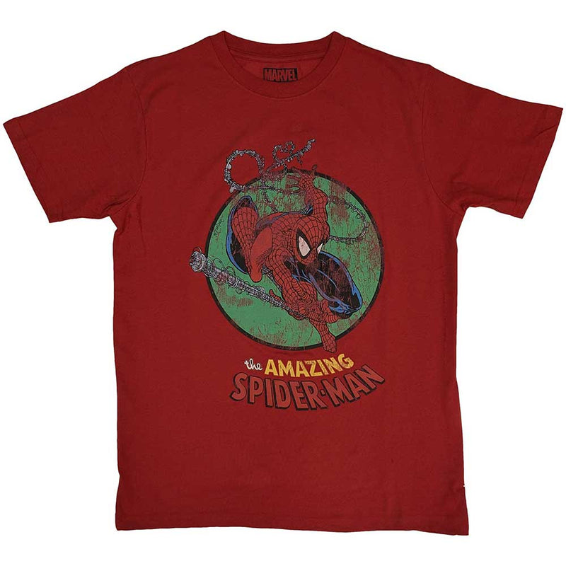 Marvel Comics (Spiderman Shooting Webs) Red Unisex T-Shirt