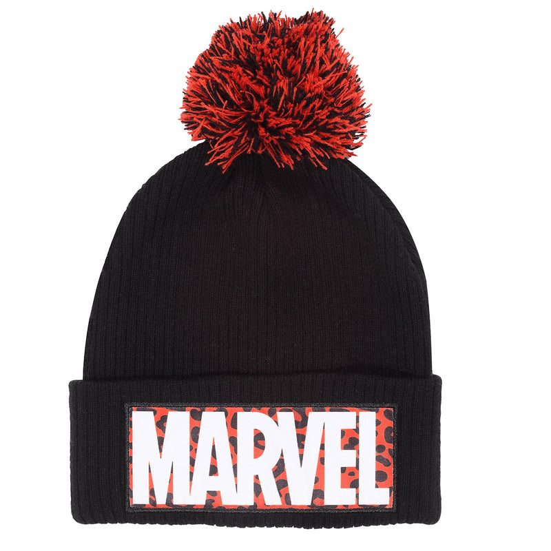 Marvel Comics (Leopard Logo) Pom Beanie Hat