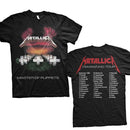 Metallica Unisex T-Shirt: Master of Puppets European Tour '86. (Black) (Back Print)