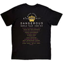 Michael Jackson Unisex T-Shirt: Dangerous World Tour (Black) (Back Print)