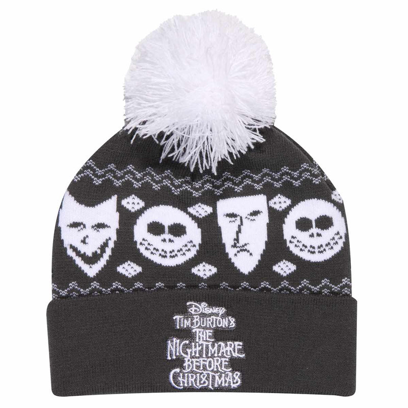 Nightmare Before Christmas (Misfits) Gray Pom Beanie Hat