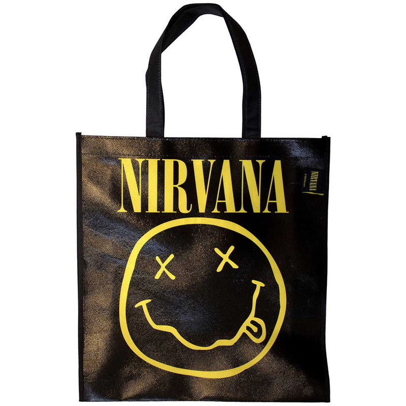 Nirvana (Yellow Happy Face) Black Eco Bag