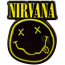 Nirvana Pin Badge: Logo & Happy Face Cut-Out