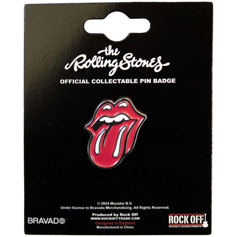 The Rolling Stones Pin Badge: Classic Tongue Silver Outline