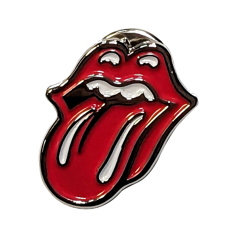 The Rolling Stones Pin Badge: Classic Tongue Silver Outline