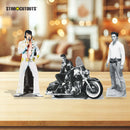Elvis Shelf Top Pack Cowboy, Vegas, Motorbike Cardboard Cutouts Height 30cm