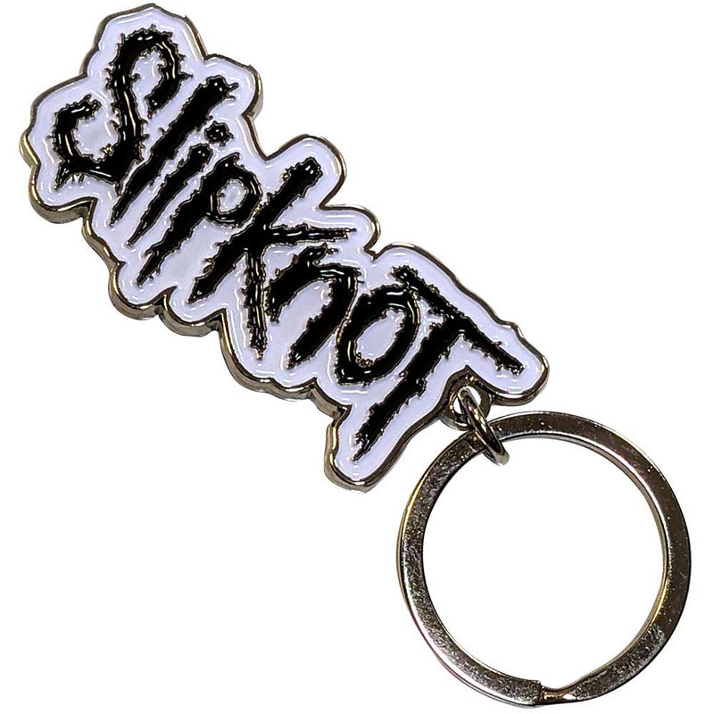 Slipknot (Black Logo White Border) Metal Keychain