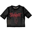 Slipknot Ladies Mesh Crop Top: Logo (Black) (Back Print)