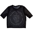 Sleep Token Ladies Crop Top: Tomb (Black) (Mesh)