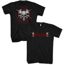 Tool Unisex T-Shirt: Skull Spikes (Black) (Back & Sleeve Print)