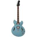 Vintage VSA550 ReIssued Semi Acoustic Guitar. Gun Hill Blue