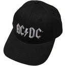 AC/DC Unisex Baseball Cap: Silver Logo (Black) - The Musicstore UK