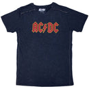 AC/DC Unisex T-Shirt: Logo (Navy Blue) (Wash Collection) - The Musicstore UK