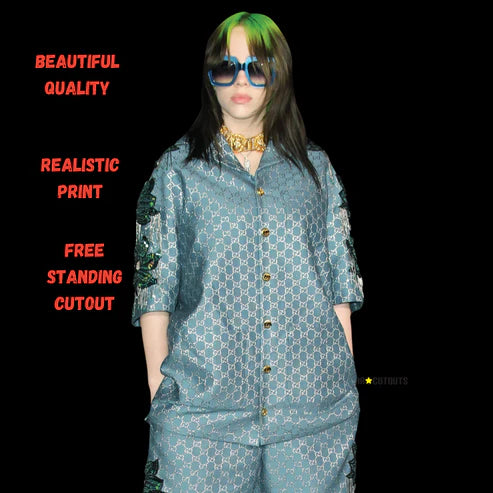 Billie Eilish (Shades Green Hair) Life Size Cardboard Cut Out (with Mini Cutout)