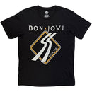 Bon Jovi Unisex T-Shirt: Tour '87 Road Sign (Black) (Back Print) - The Musicstore UK