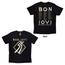 Bon Jovi Unisex T-Shirt: Tour '87 Road Sign (Black) (Back Print) - The Musicstore UK