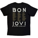 Bon Jovi Unisex T-Shirt: Tour '87 Road Sign (Black) (Back Print) - The Musicstore UK